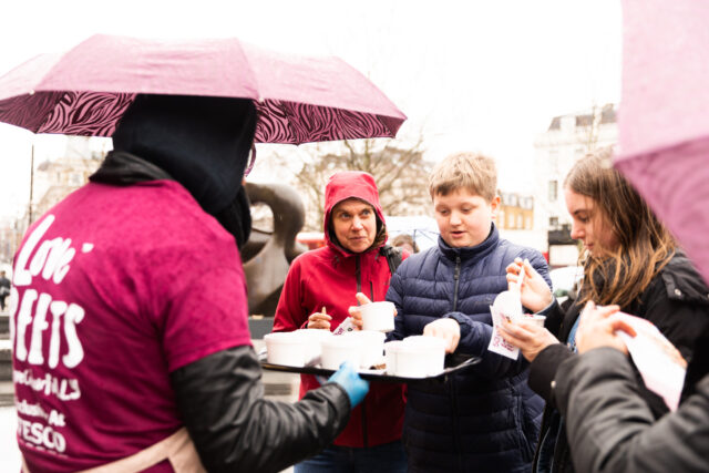 people eating the beets