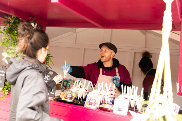 people selling the beets