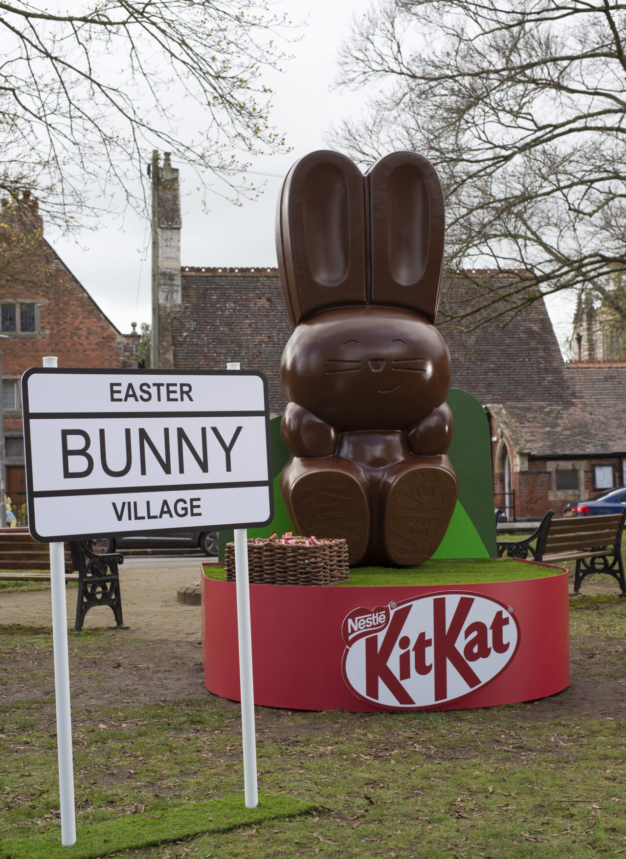 A 10ft tall kit kat chocolate bunny